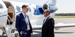men, discussion, business, plane, private jet, aviation